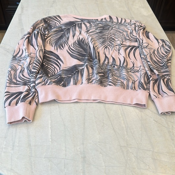 Spiritual Gangster Pink and Gray Leaf Print Sweatshirt. Super cozy! 💕 - Picture 2 of 6